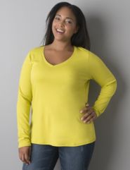 Long sleeve V-neck tee by Lane Bryant