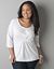 3/4 sleeve smocked slub shirt by Lane Bryant