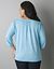 3/4 sleeve smocked slub shirt by Lane Bryant