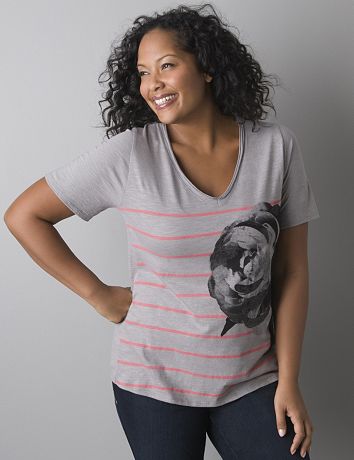 Sequin rose graphic tee by Lane Bryant
