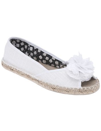 Peep toe espadrille flat by Lane Bryant