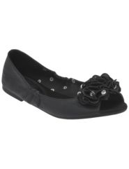 Ruffle & rhinestone peep toe flat by Lane Bryant