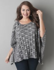 Striped poncho by Lane Bryant