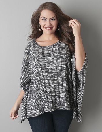 Striped poncho by Lane Bryant