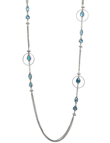 Hoop & stone chain necklace by Lane Bryant