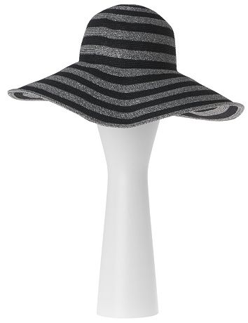 Metallic stripe floppy hat by Lane Bryant