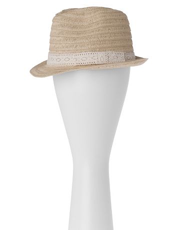 Straw fedora by Lane Bryant