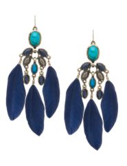 Feather & stone earrings by Lane Bryant