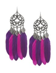 Filigree feather earrings by Lane Bryant