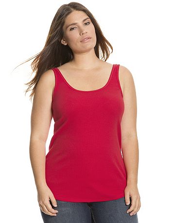 Plus Size Ribbed Layering Tank by Lane Bryant