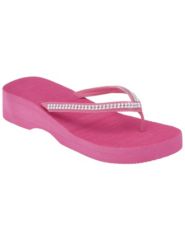 Wide Rhinestone strap wedge sandal by Lane Bryant
