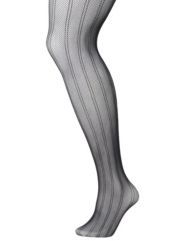 Striped fishnet tights