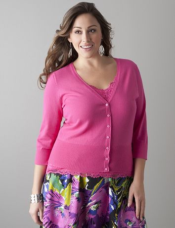 3/4 sleeve cardigan by Lane Bryant
