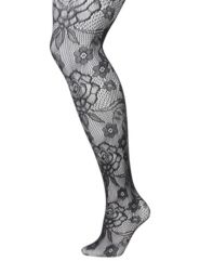 Floral fishnet tights