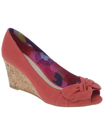 Peep toe canvas wedge heel by Lane Bryant
