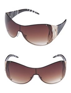 Zebra print shield sunglasses