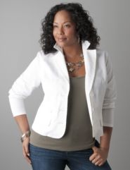 Plus size Twill blazer by Lane Bryant