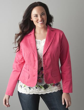 Plus size Twill blazer by Lane Bryant