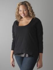 Long sleeve twist trim tee by Lane Bryant