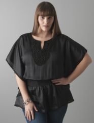 Crochet trim blouse by Lane Bryant