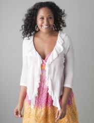 Sheer ruffled cardigan