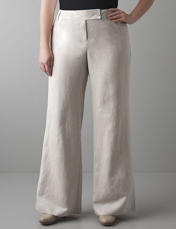 Wide leg linen pant by Lane Bryant