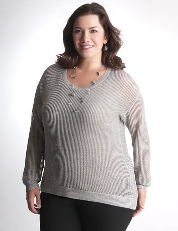 Full Figure High low shimmer sweater