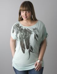 Asymmetric dolman graphic tee by Seven7