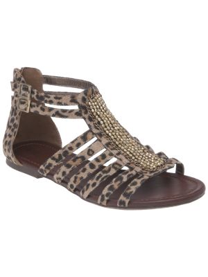 LANE BRYANT - Embellished animal print gladiator sandal customer ...