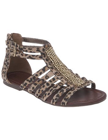 Embellished animal gladiator sandal by Lane Bryant