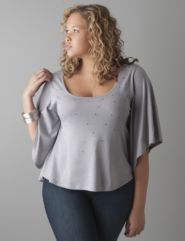 Plus size Rhinestone dolman top by Lane Bryant