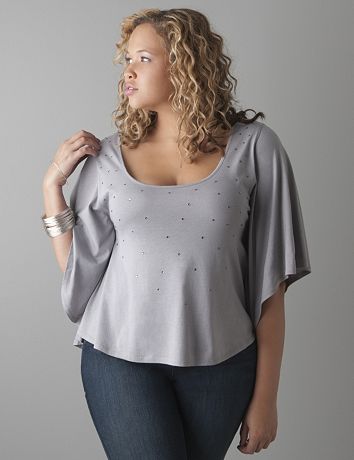 Plus size Rhinestone dolman top by Lane Bryant