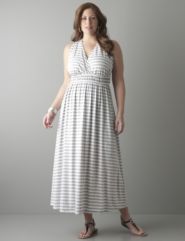 Striped halter maxi dress by Seven7