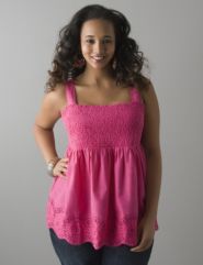 Smocked eyelet tank by Lane Bryant