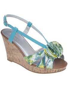 Floral wedge sandal