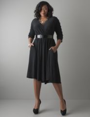 Button sleeve wrap dress by Qristyl Frazier Designs