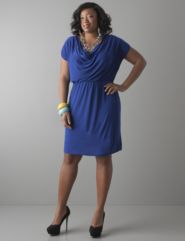 Draped neck dress by Qristyl Frazier Designs
