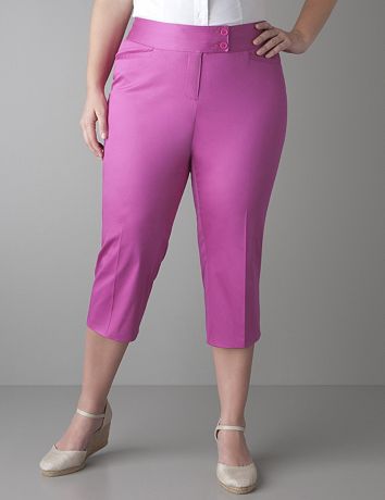Plus size Sateen cropped pant by Lane Bryant