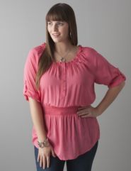 Smocked waist blouse by Lane Bryant