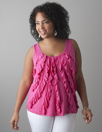 Ruffle front tank  by Lane Bryant