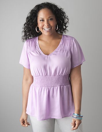 Smocked waist blouse by Lane Bryant