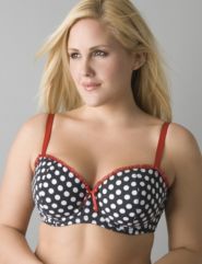 Polka dot ruffled balconette bra by Cacique