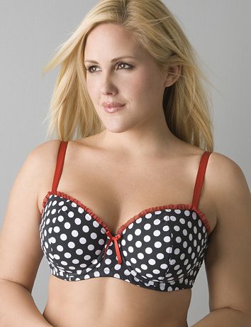 Polka dot ruffled balconette bra by Cacique