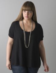 Chiffon back pullover sweater by Lane Bryant