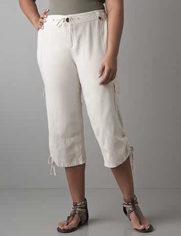 Linen cargo capri by Lane Bryant