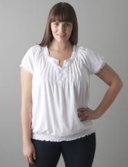 Crochet trim peasant top by Lane Bryant