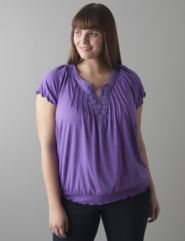 Crochet trim peasant top by Lane Bryant