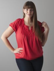 Crochet trim peasant top by Lane Bryant
