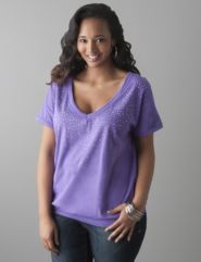 Studded band bottom tee by Lane Bryant