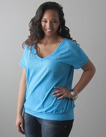 Studded band bottom tee by Lane Bryant